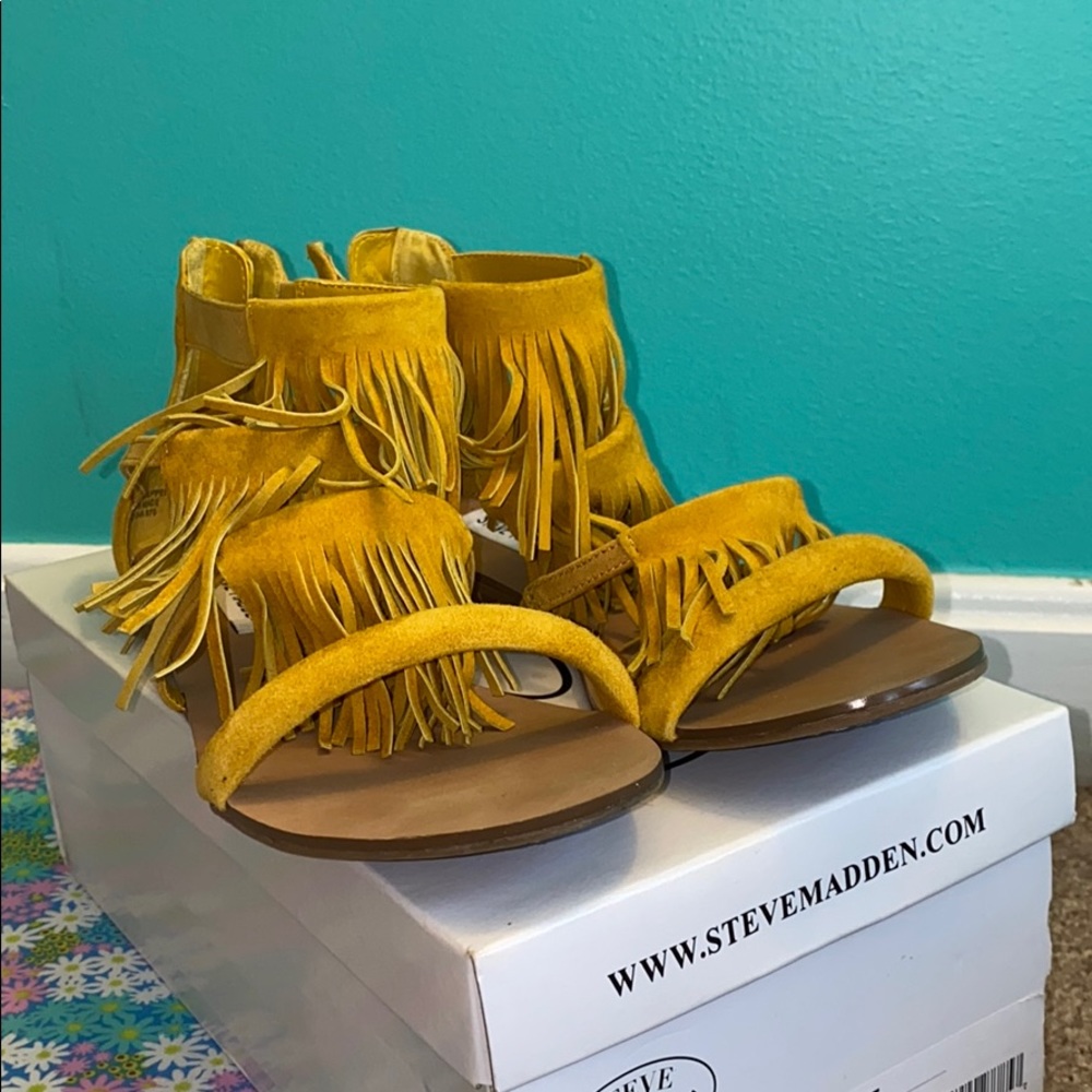 Steve Madden Yellow Suede Sandals